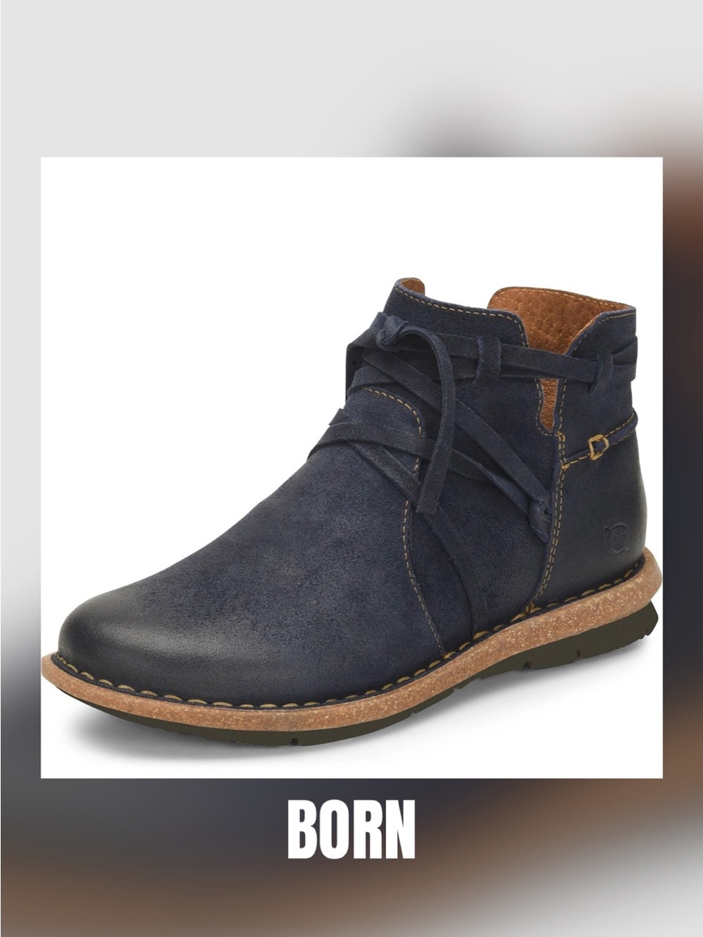 Born Women’s Navy Suede Chukka Zip Up Boots